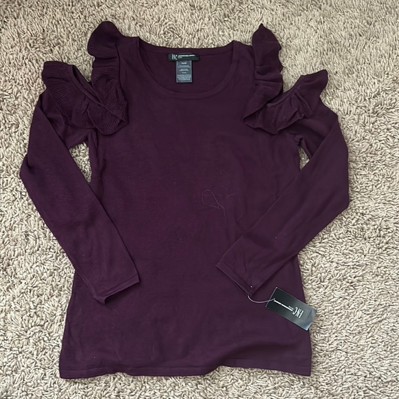 INC International Concepts purple sweater blouse - Picture 3 of 4